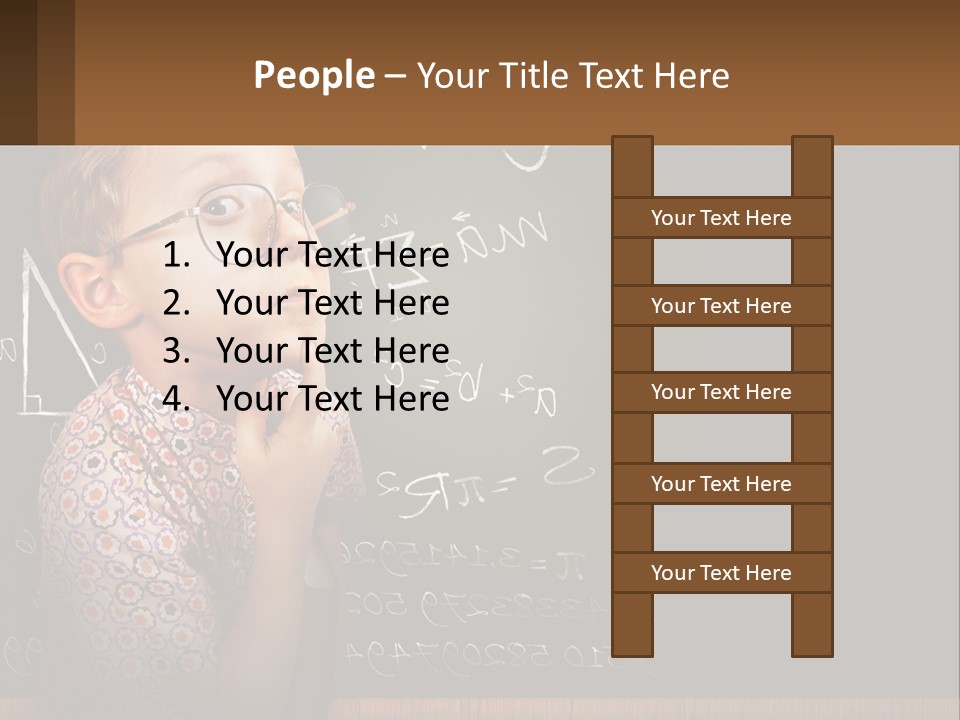 A Boy At The School Board PowerPoint Template