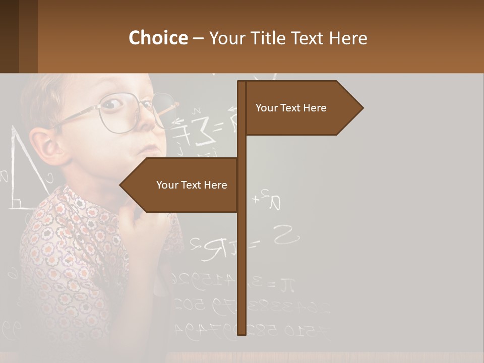 A Boy At The School Board PowerPoint Template