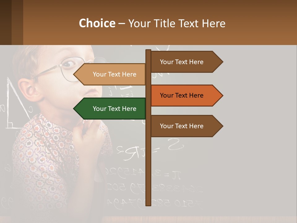 A Boy At The School Board PowerPoint Template