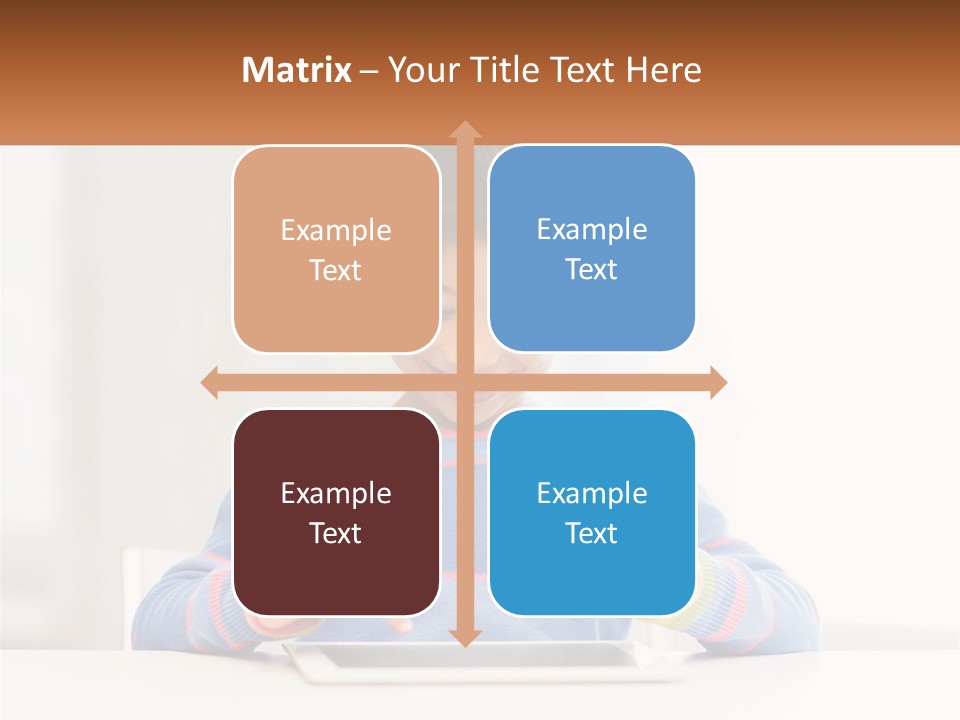 The Girl Plays On The Tablet PowerPoint Template