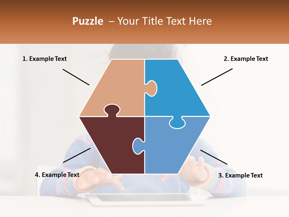 The Girl Plays On The Tablet PowerPoint Template