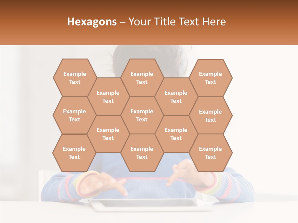 The Girl Plays On The Tablet PowerPoint Template