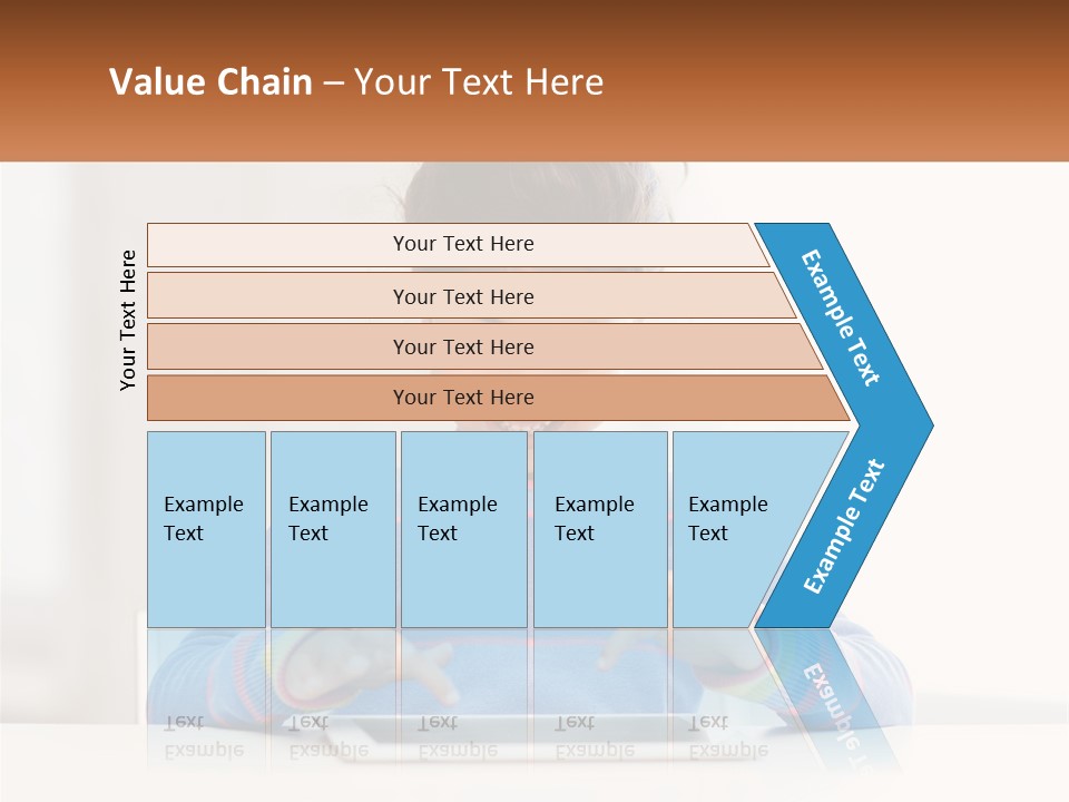 The Girl Plays On The Tablet PowerPoint Template