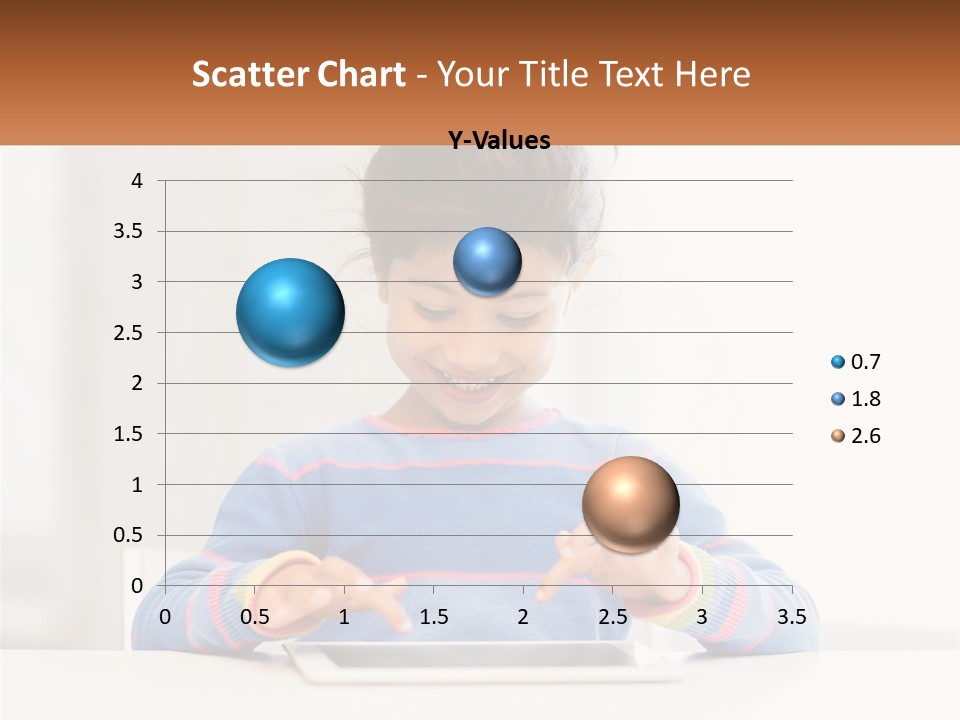 The Girl Plays On The Tablet PowerPoint Template