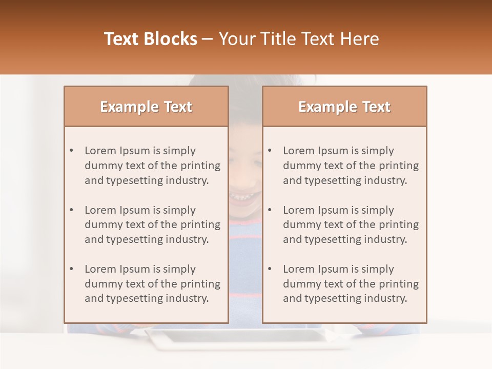 The Girl Plays On The Tablet PowerPoint Template