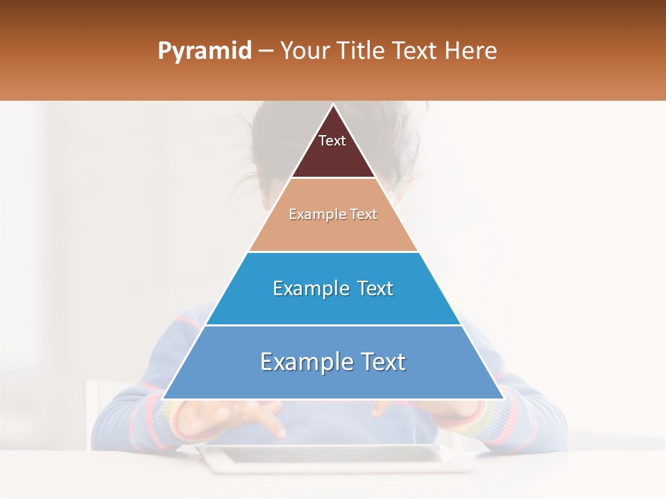 The Girl Plays On The Tablet PowerPoint Template