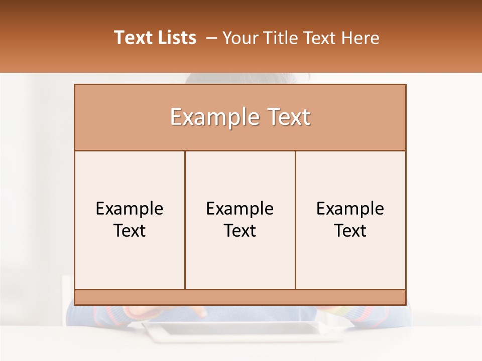 The Girl Plays On The Tablet PowerPoint Template