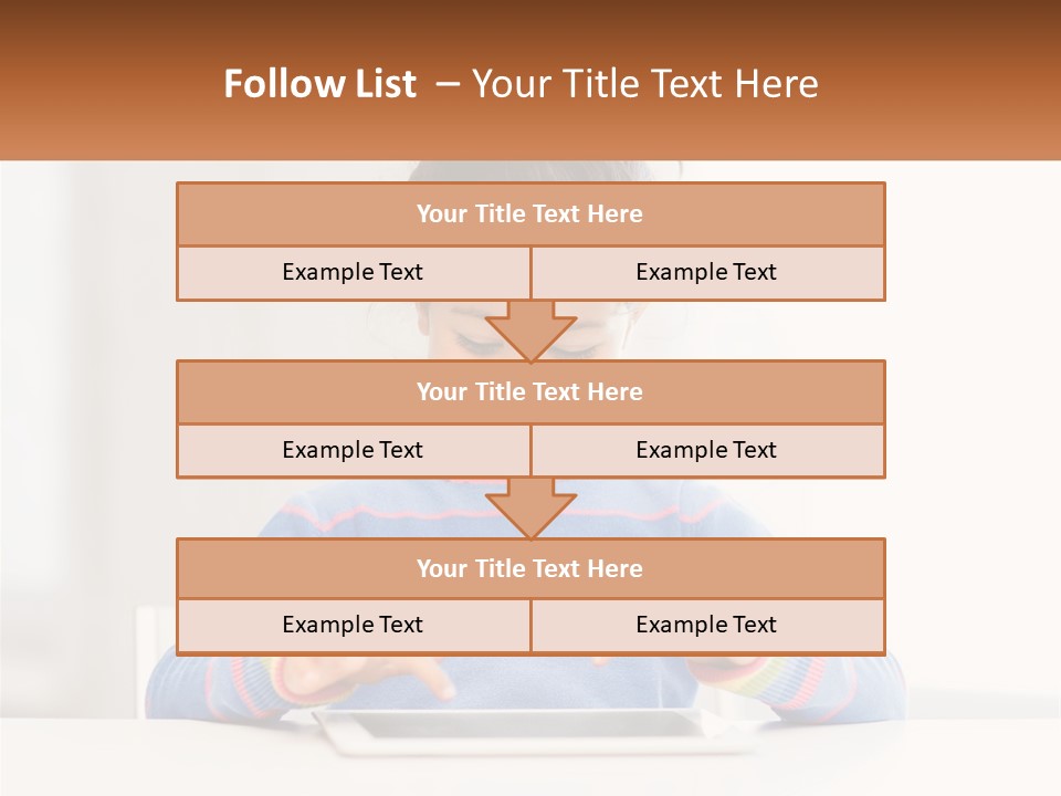 The Girl Plays On The Tablet PowerPoint Template