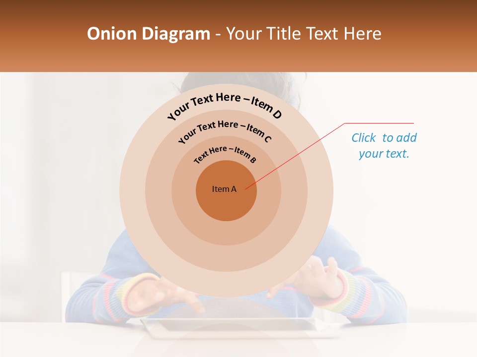 The Girl Plays On The Tablet PowerPoint Template