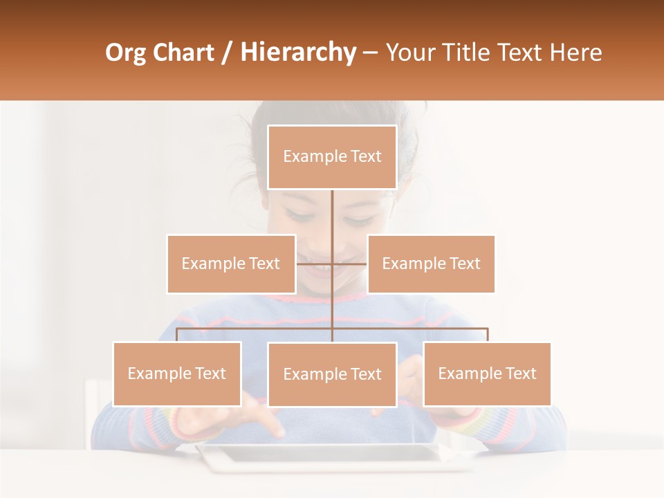 The Girl Plays On The Tablet PowerPoint Template