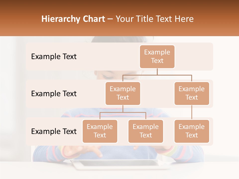 The Girl Plays On The Tablet PowerPoint Template