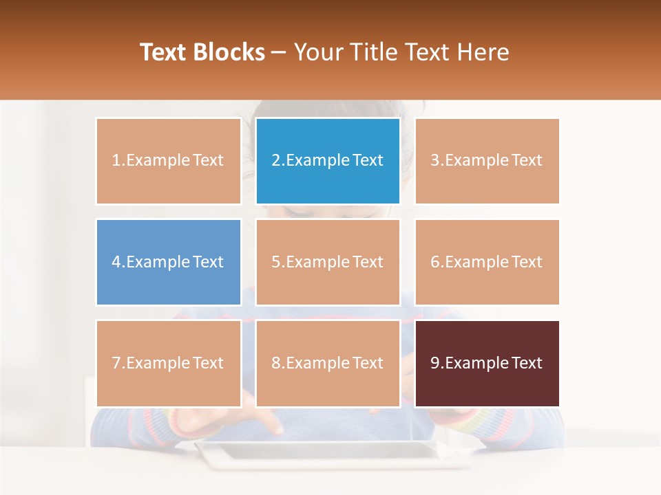 The Girl Plays On The Tablet PowerPoint Template