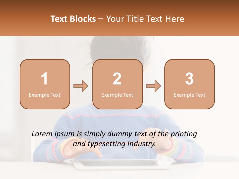 The Girl Plays On The Tablet PowerPoint Template