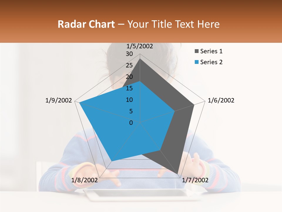 The Girl Plays On The Tablet PowerPoint Template