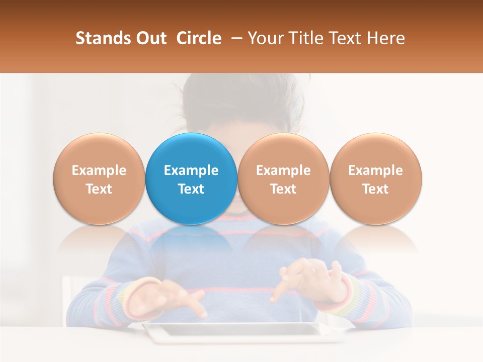 The Girl Plays On The Tablet PowerPoint Template