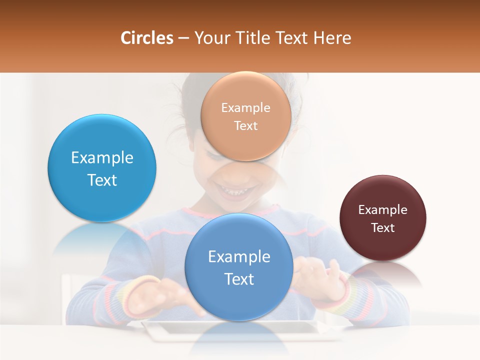 The Girl Plays On The Tablet PowerPoint Template