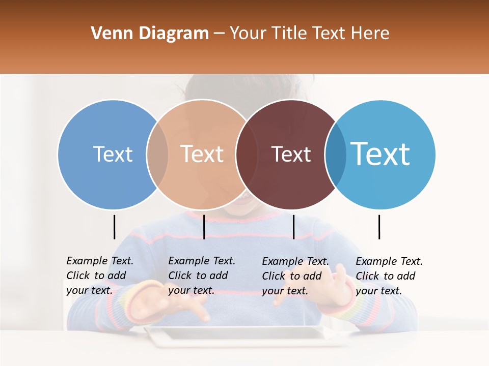 The Girl Plays On The Tablet PowerPoint Template