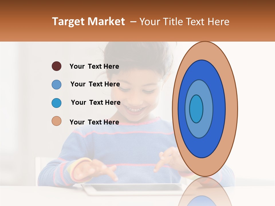 The Girl Plays On The Tablet PowerPoint Template