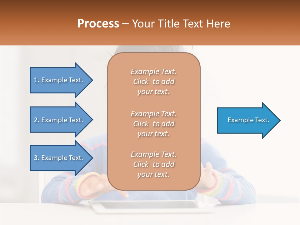 The Girl Plays On The Tablet PowerPoint Template