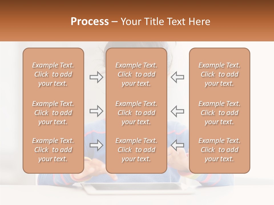 The Girl Plays On The Tablet PowerPoint Template