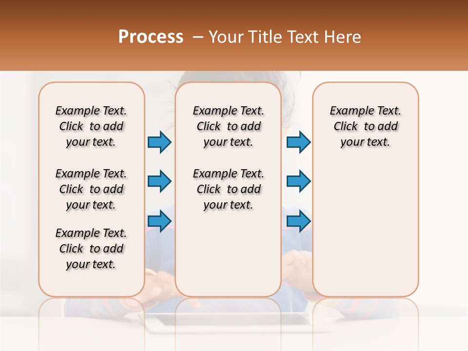 The Girl Plays On The Tablet PowerPoint Template