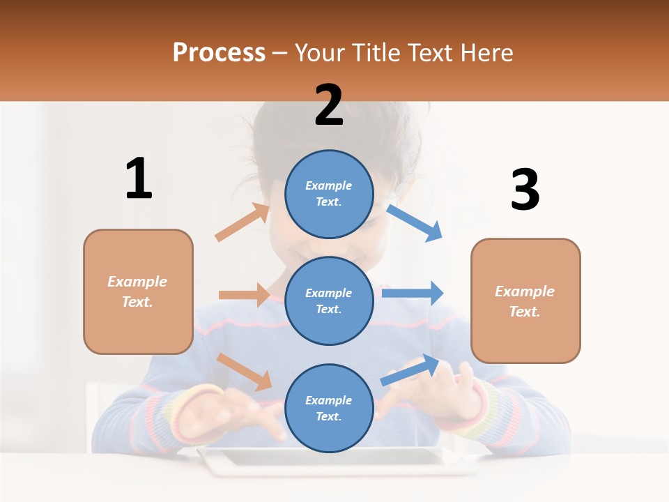 The Girl Plays On The Tablet PowerPoint Template