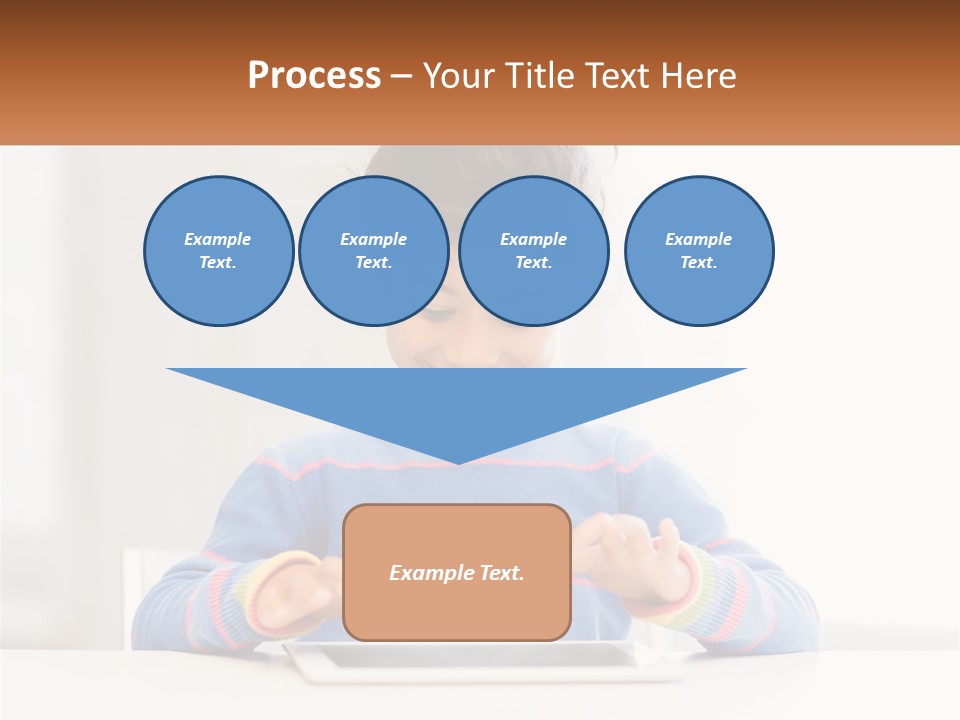 The Girl Plays On The Tablet PowerPoint Template