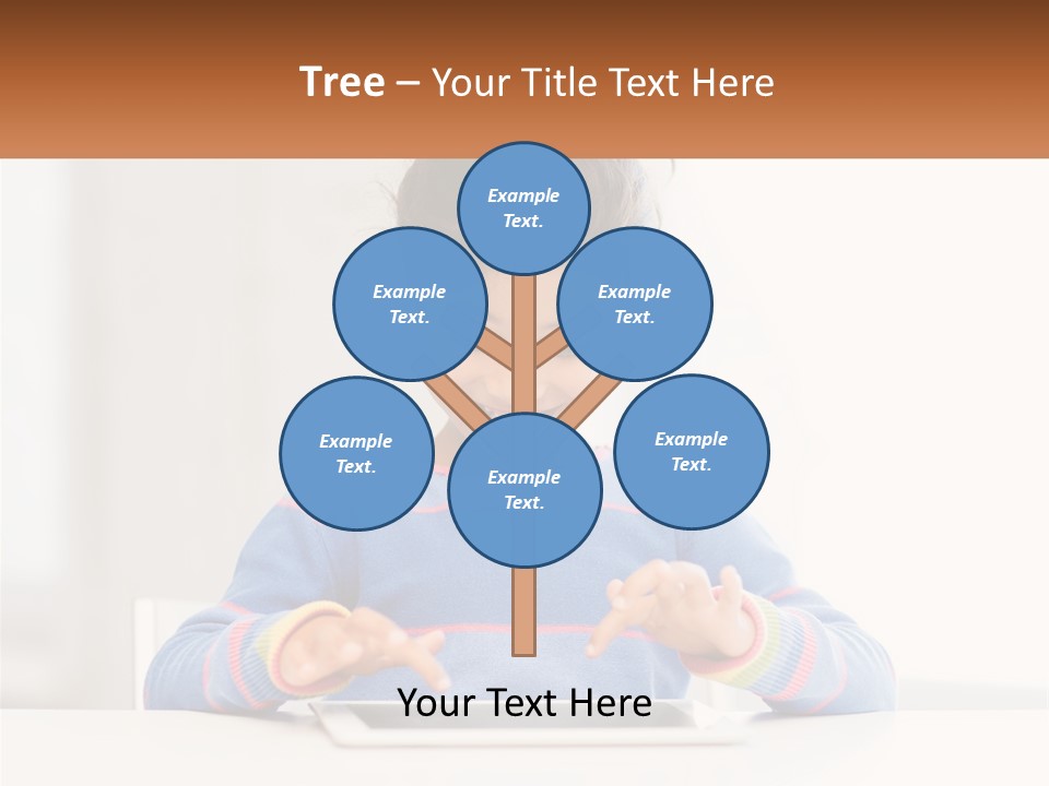 The Girl Plays On The Tablet PowerPoint Template