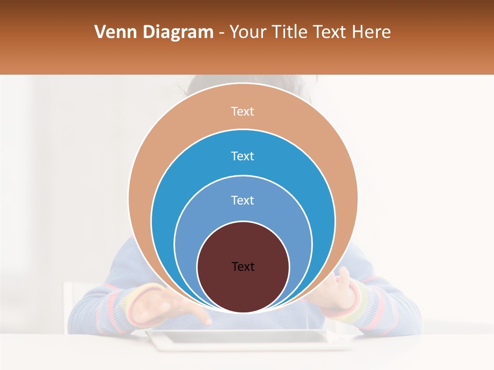 The Girl Plays On The Tablet PowerPoint Template