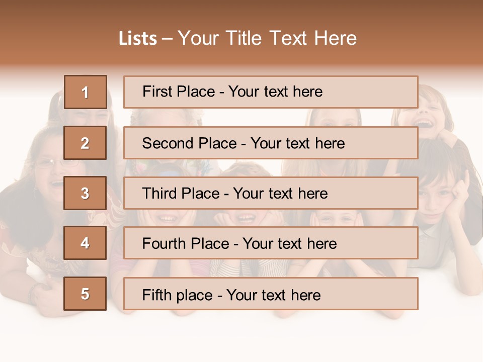 A Group Of Children In The Photo PowerPoint Template