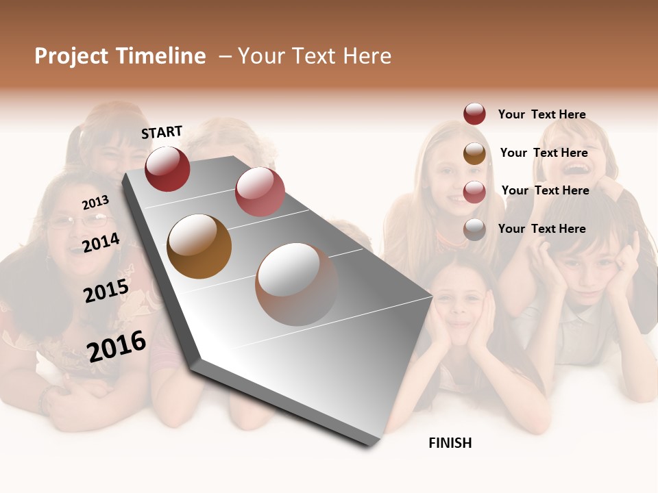 A Group Of Children In The Photo PowerPoint Template