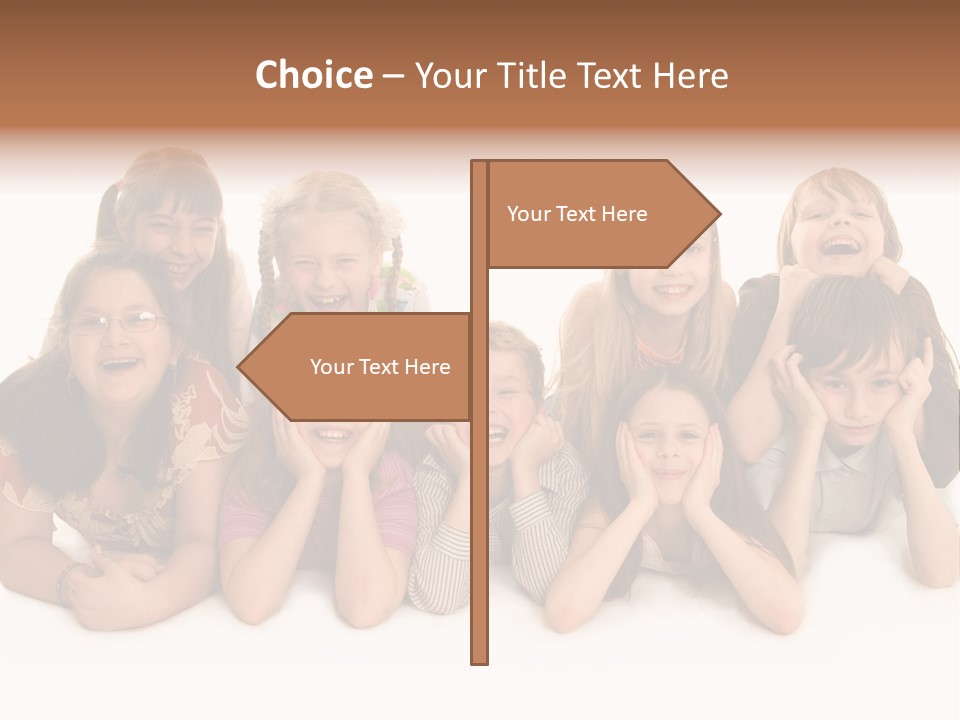 A Group Of Children In The Photo PowerPoint Template