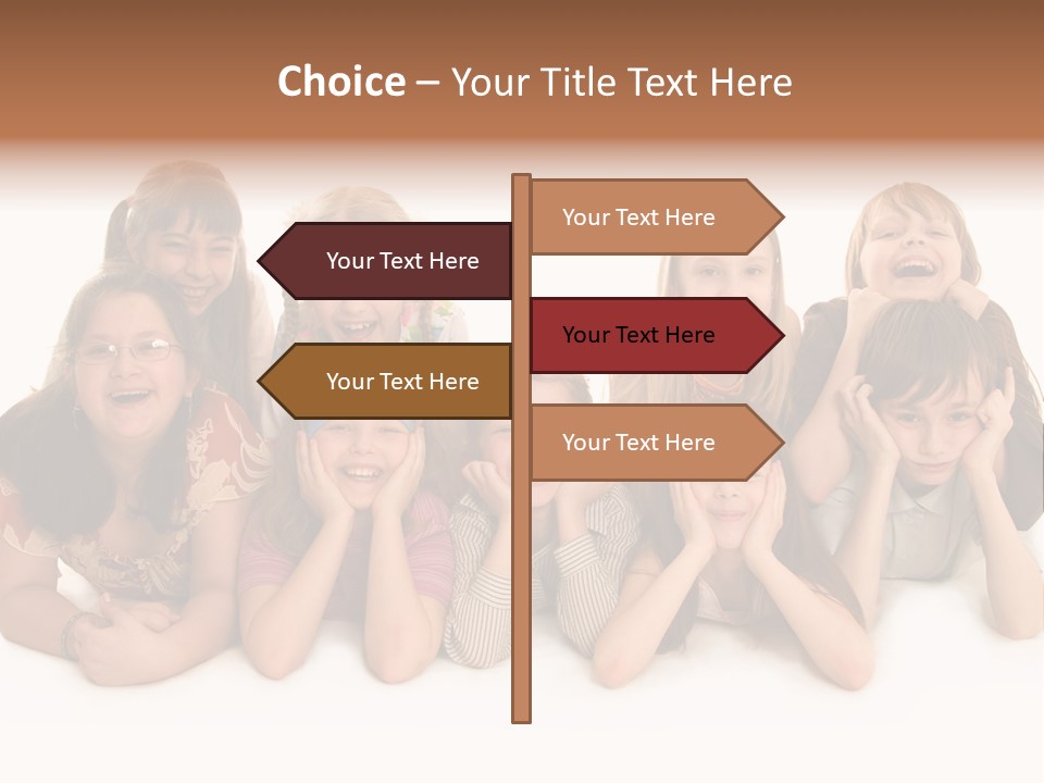 A Group Of Children In The Photo PowerPoint Template