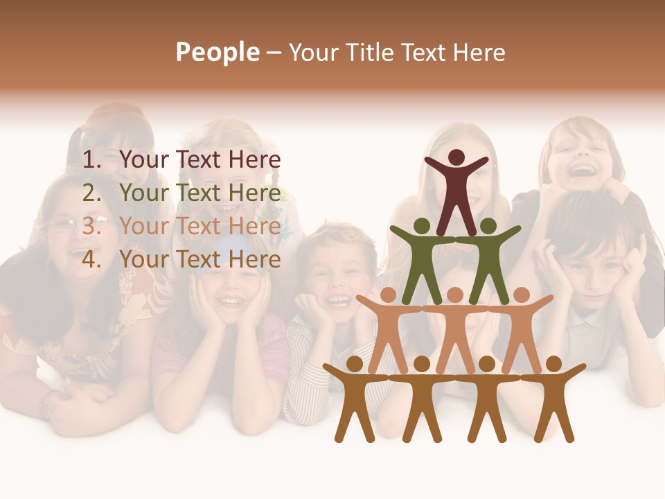 A Group Of Children In The Photo PowerPoint Template