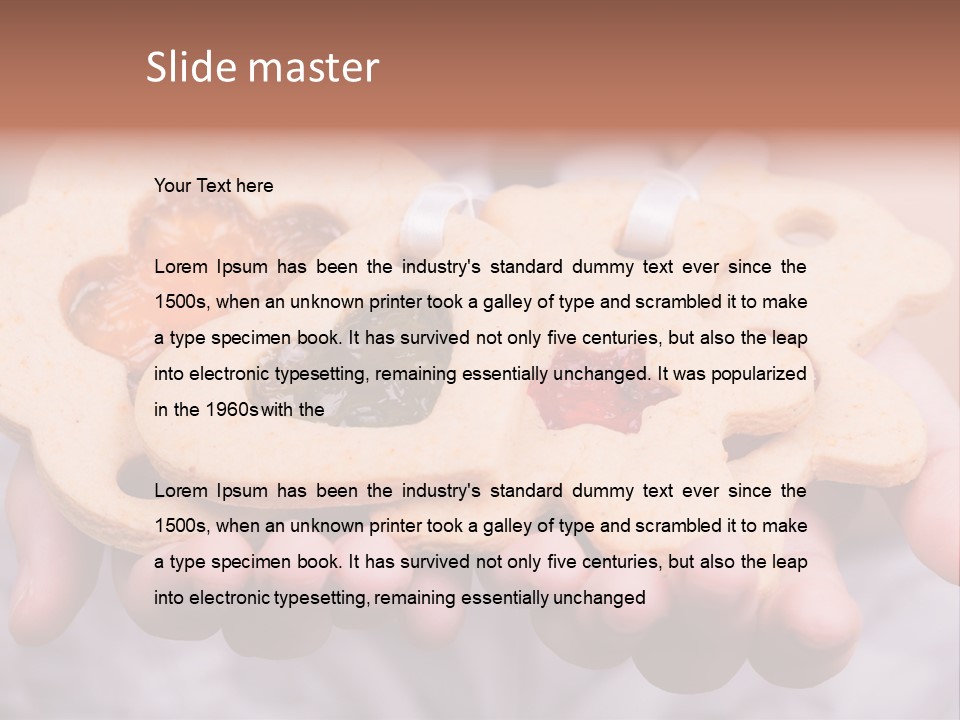 Set Of Cookies In Baby Hands PowerPoint Template