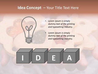 Set Of Cookies In Baby Hands PowerPoint Template