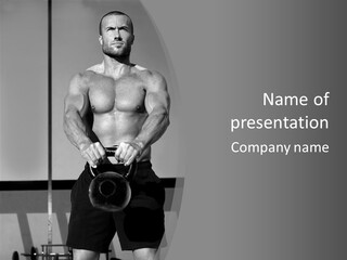 Athlete Lifts A Weight PowerPoint Template