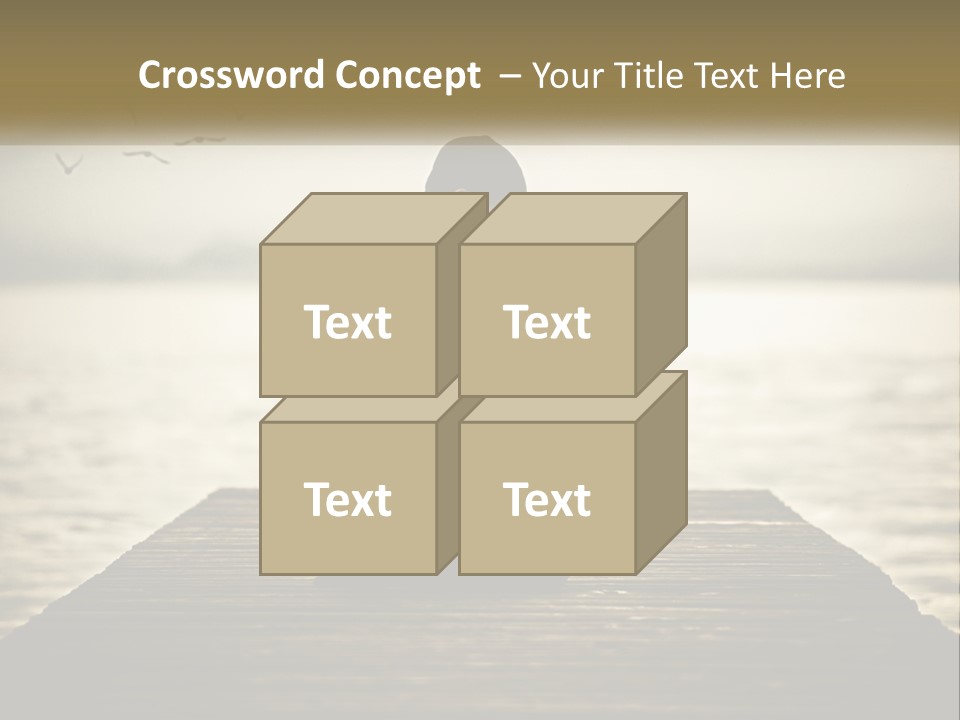 Man Kneeling By The Sea PowerPoint Template