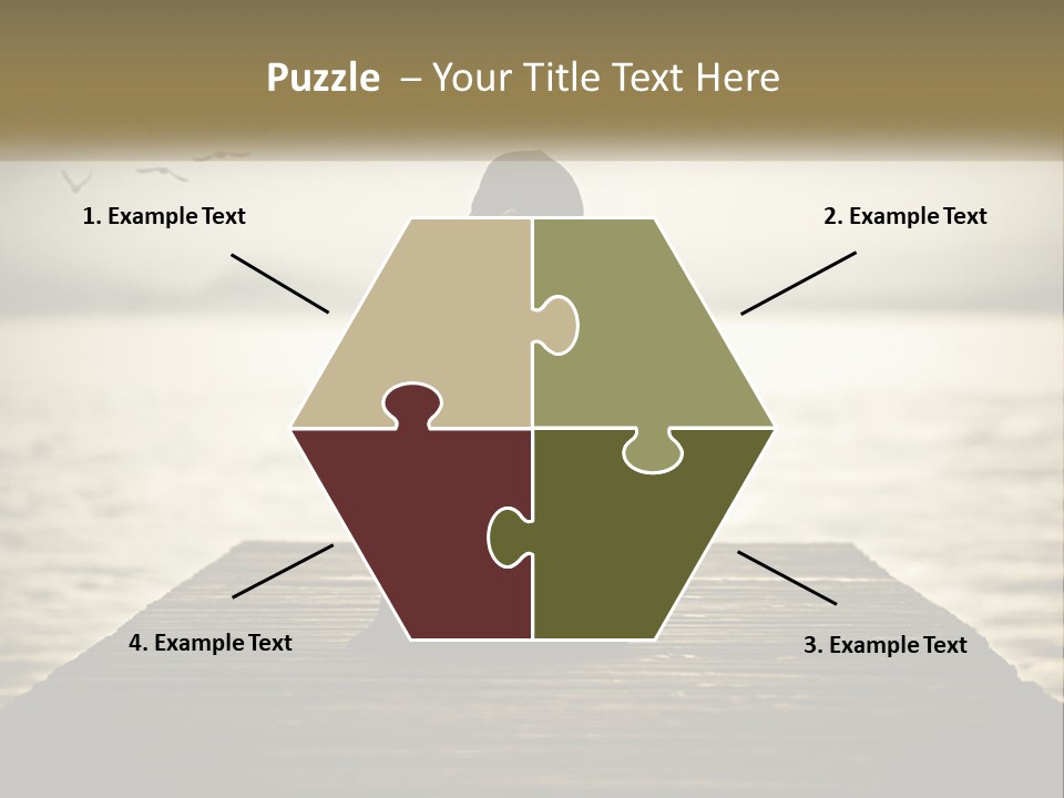 Man Kneeling By The Sea PowerPoint Template