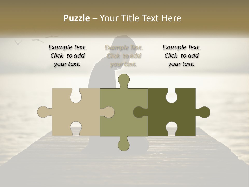 Man Kneeling By The Sea PowerPoint Template