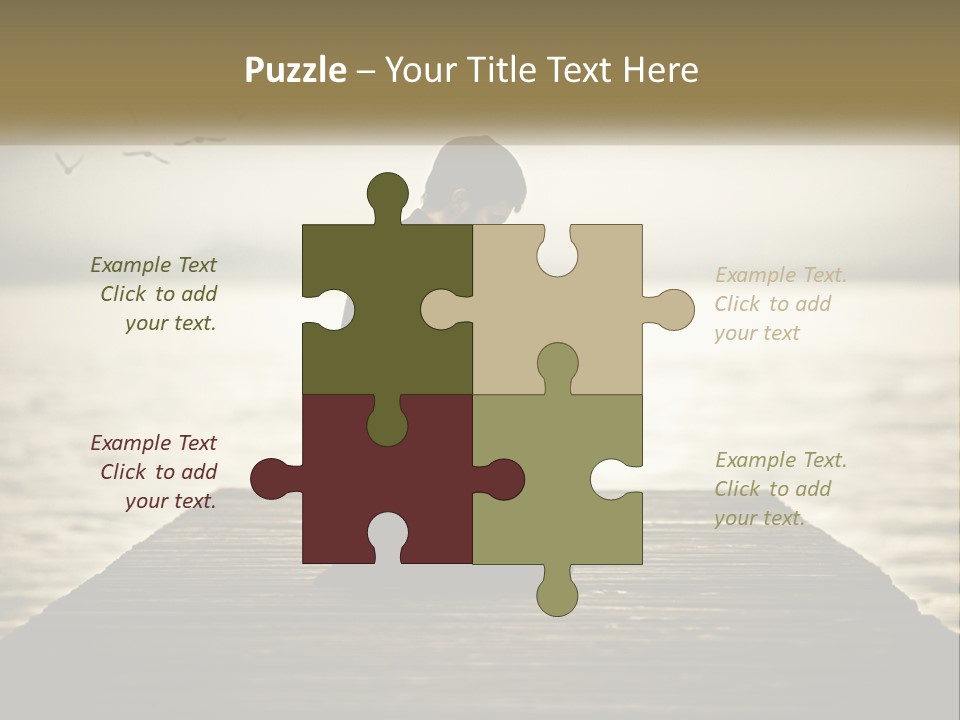 Man Kneeling By The Sea PowerPoint Template