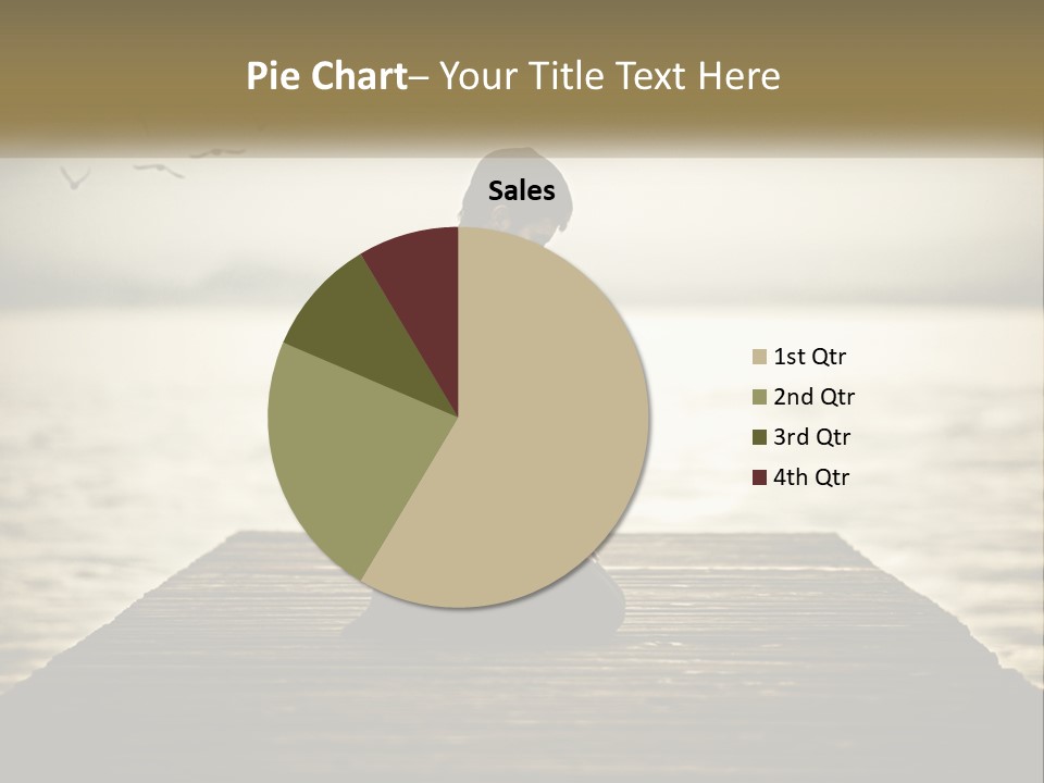 Man Kneeling By The Sea PowerPoint Template