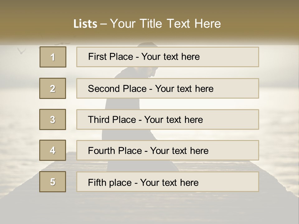 Man Kneeling By The Sea PowerPoint Template