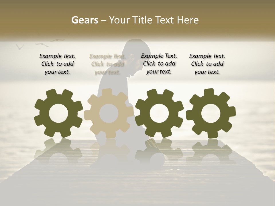 Man Kneeling By The Sea PowerPoint Template