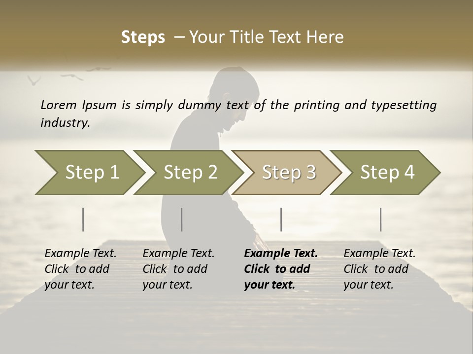 Man Kneeling By The Sea PowerPoint Template