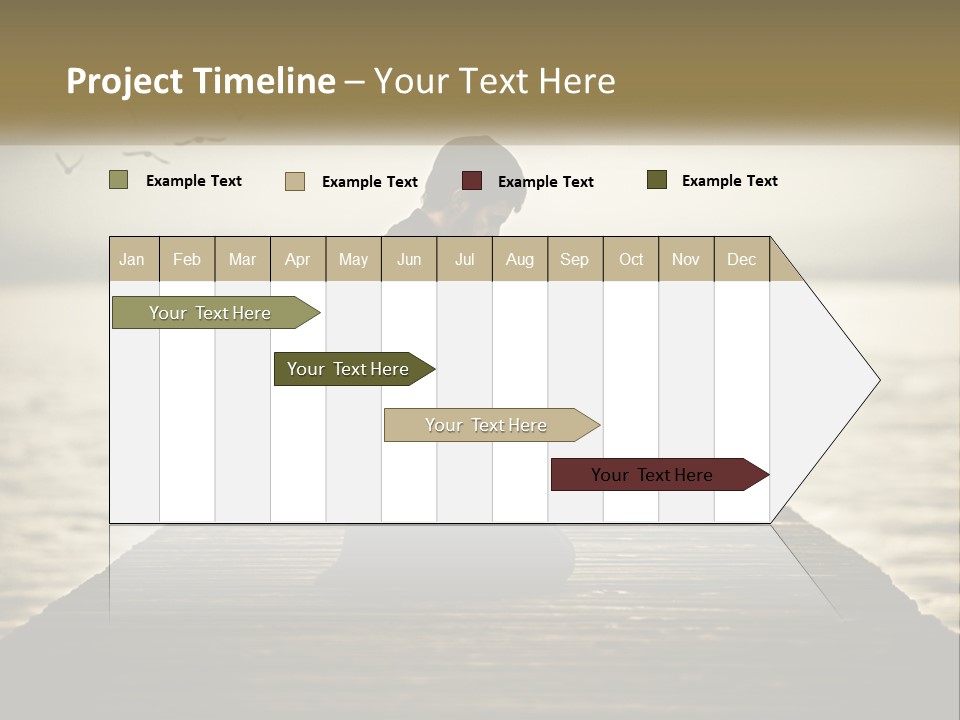 Man Kneeling By The Sea PowerPoint Template