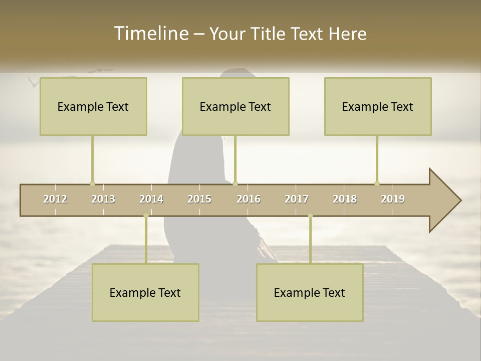 Man Kneeling By The Sea PowerPoint Template
