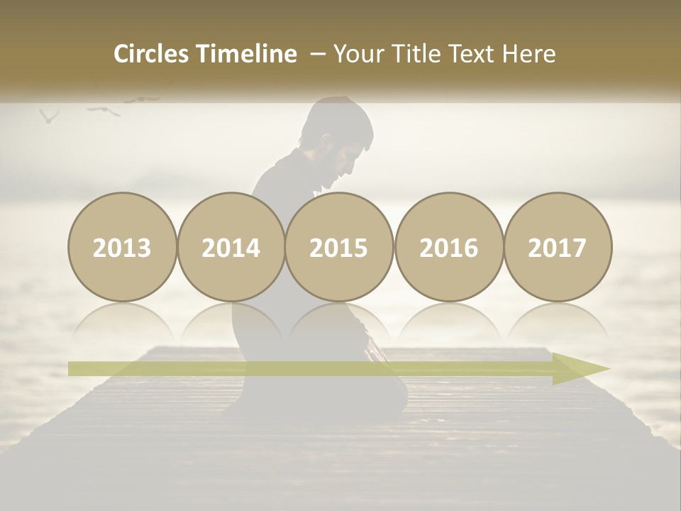 Man Kneeling By The Sea PowerPoint Template