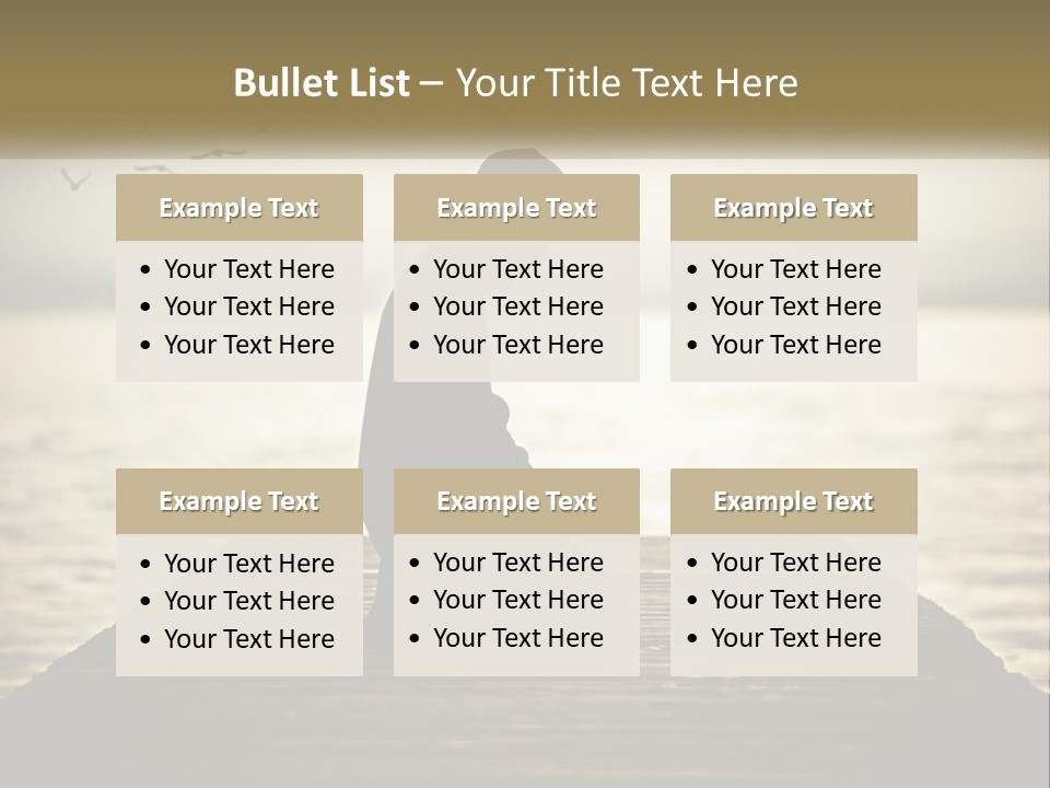 Man Kneeling By The Sea PowerPoint Template