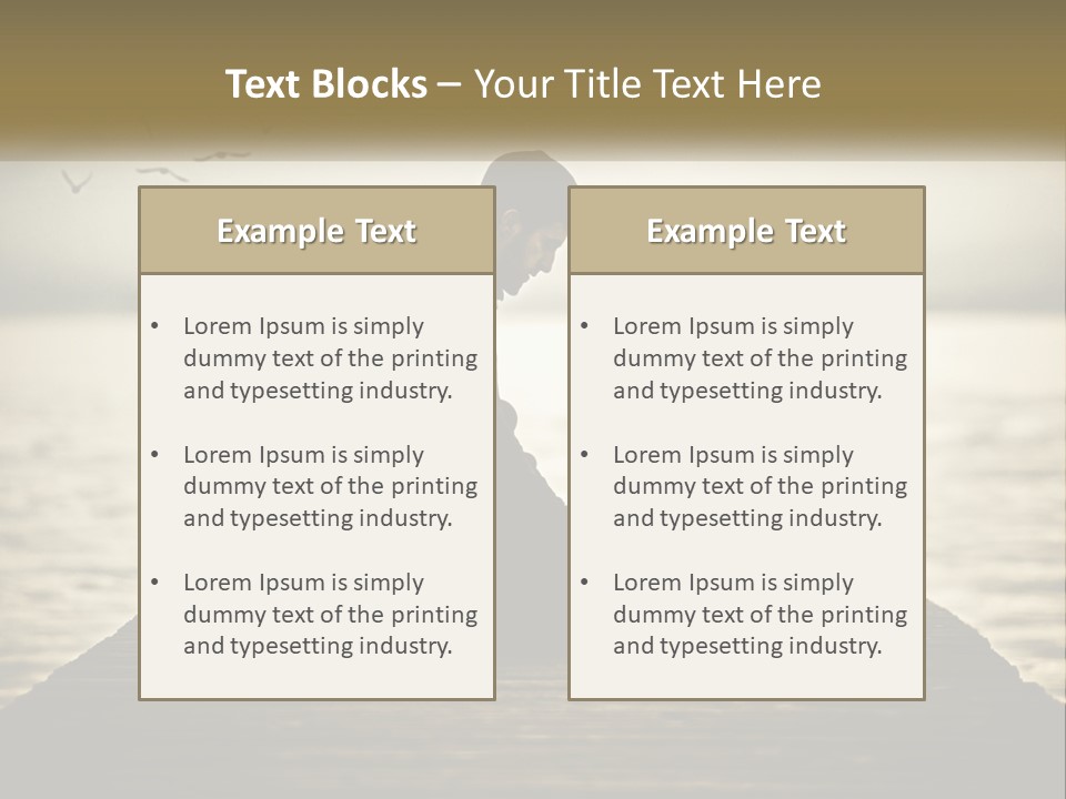 Man Kneeling By The Sea PowerPoint Template